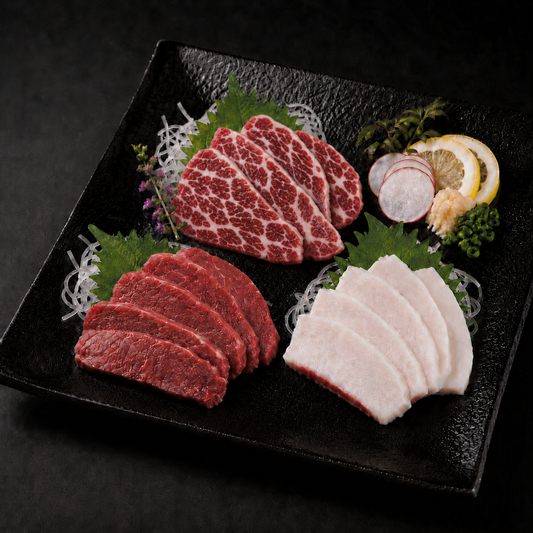 馬刺し 三種食べ比べ 霜降り・赤身・たてがみ（240g）
